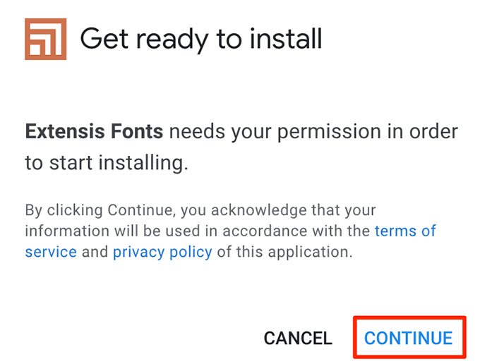 extensis-add-on-permission - Online Tech Tips Use An Add-On To Add Fonts To Google Docs image 5 - extensis-add-on-permission